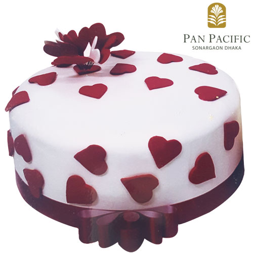 Fondant cake with red heart
